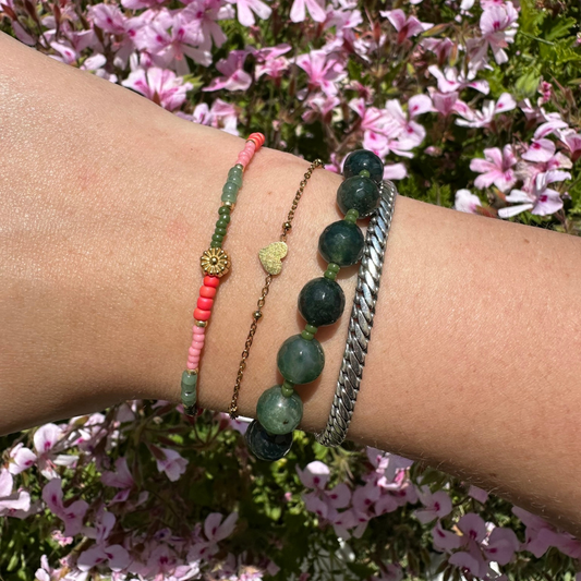 Armband Soleil - roze/groen