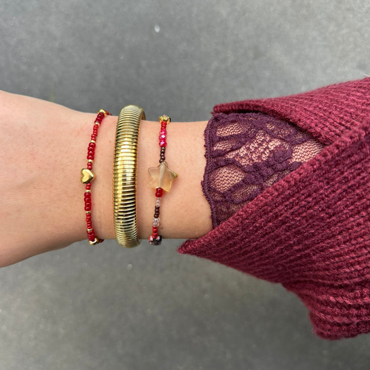 Armband Cosy vibes - burgundy/donkerbruin