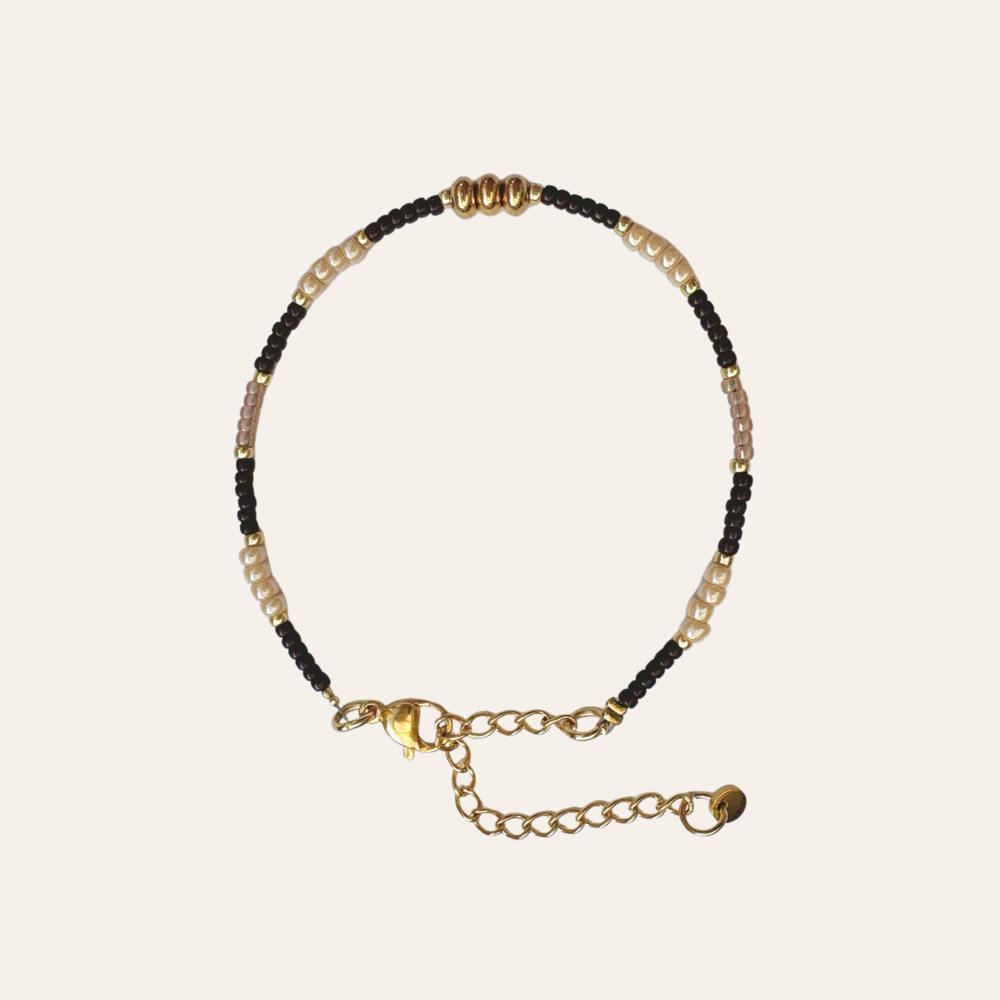 Armband Cosy vibes - beige/donkerbruin
