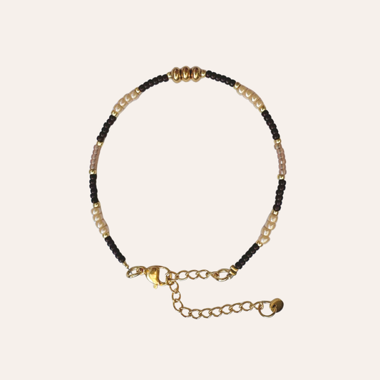 Armband Cosy vibes - beige/donkerbruin