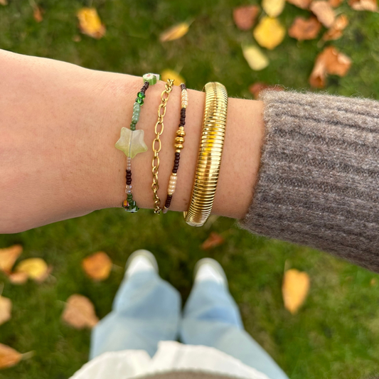 Armband Cosy vibes - beige/donkerbruin