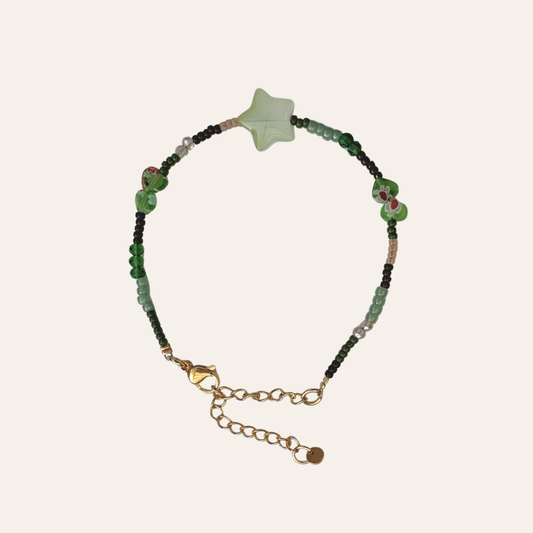 Armband Cosy vibes - groen/donkerbruin